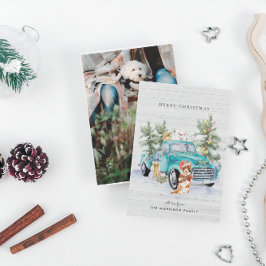 Festiva Tarjeta de vacaciones Rustic Farmhouse Truck Navid