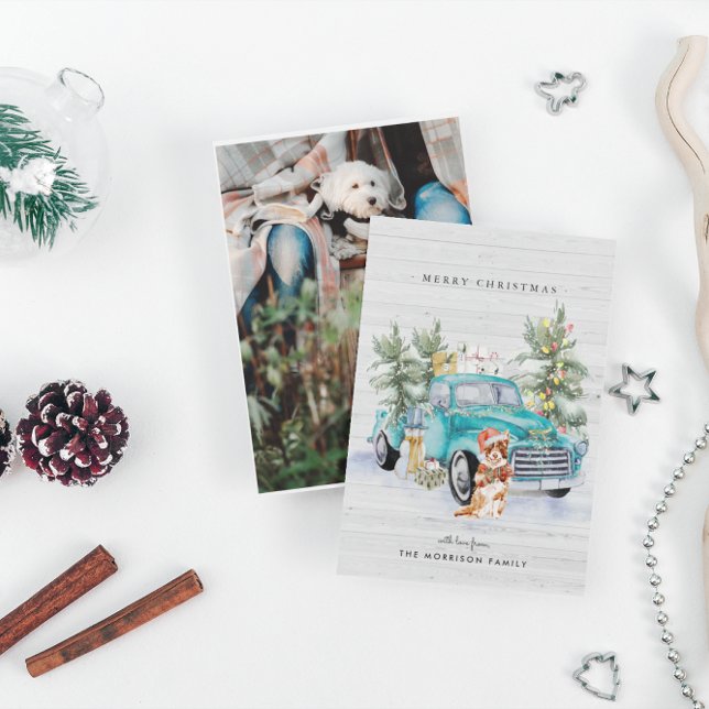 Festiva Tarjeta de vacaciones Rustic Farmhouse Truck Navid (Subido por el creador)