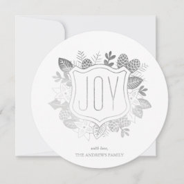 Festiva Tarjeta de vacaciones Rustic Joy Round Faux Reliev