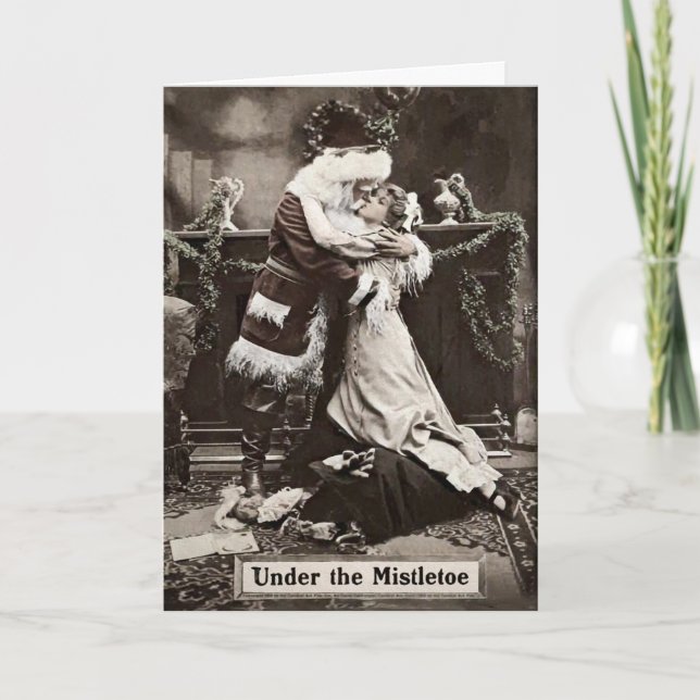 Festiva Tarjeta de vacaciones Santa inapropiada para la co (Anverso)