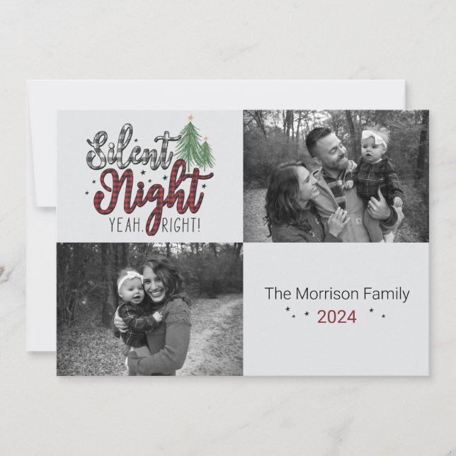 Festiva Tarjeta de vacaciones Silent Night Yeah Right! (Anverso)