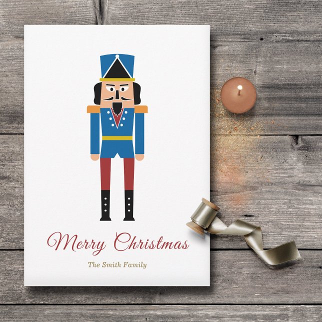 Festiva Tarjeta de vacaciones simple para Navidades de nue (Simple Nutcracker Christmas Holiday Card)