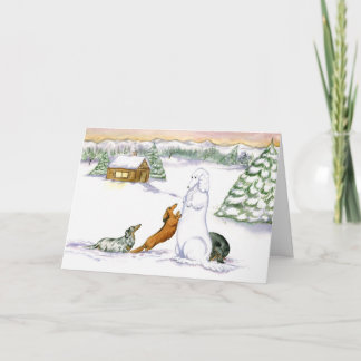 Festiva Tarjeta de vacaciones Snow Dachshund