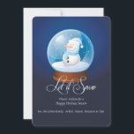 Festiva Tarjeta de vacaciones Snowman Globe<br><div class="desc">Un adorable muñeco de nieve en un globo invernal, el tuyo para mandar con tus saludos de vacaciones. La tarjeta es fácil de personalizar con su redacción, tipo de letra, color de fuente, opciones de forma de papel y elección de seis tipos de papel. ¿No es exactamente lo que buscas?...</div>