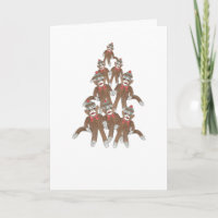 Tarjeta de vacaciones Sock Monkey