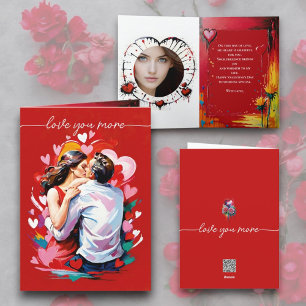 Festiva Tarjeta de vacaciones suave para enamorados