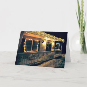 Festiva Tarjeta de vacaciones 'The Christmas Porch' - Temp