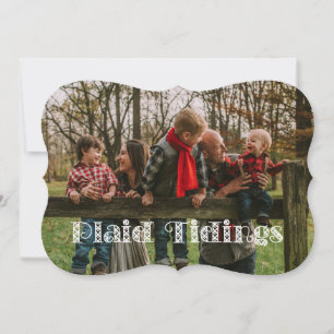 Festiva Tarjeta de vacaciones Tidings Plaid