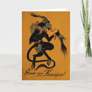Festiva Tarjeta de vacaciones tradicional de Krampus