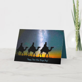 Festiva Tarjeta de vacaciones Tres Reyes Magos Epifanía