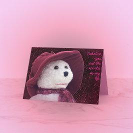 Festiva Tarjeta de vacaciones Valentine Sparkle Teddy Bear