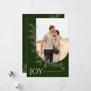 Festiva Tarjeta de vacaciones vertical de rama de piña ver