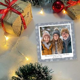 Festiva Tarjeta de vacaciones Vintage Gray and White Snfla