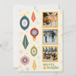 Festiva Tarjeta de vacaciones vintage Merry & Bright