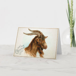 Festiva Tarjeta de vacaciones Vintage Odd Goat