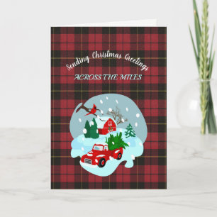Festiva Tarjeta de vacaciones Wallace Red Tartan