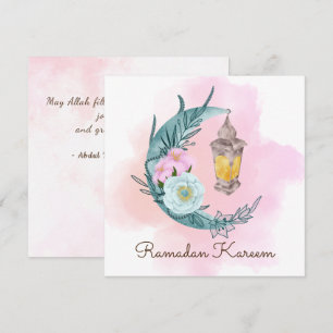 Festiva Tarjeta de vacaciones Watercolor Crescent Ramadan