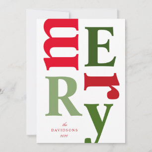 Festiva Tarjeta de vacaciones White Green Red Moderne Merr