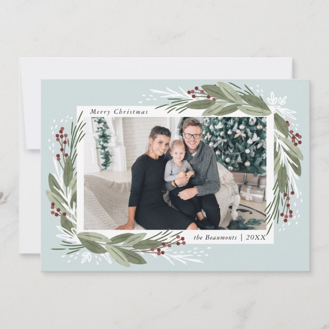 Festiva Tarjeta de vacaciones Winterberry (Anverso)