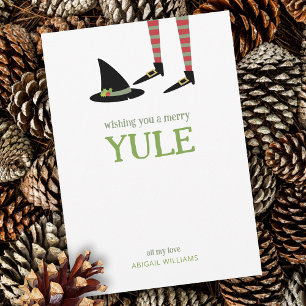 Festiva Tarjeta de vacaciones Witchy Yule