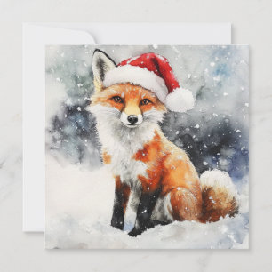 Festiva Tarjeta de vacaciones Woodland Fox Flat