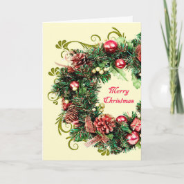 Festiva Tarjeta de vacaciones Wreath para navidades