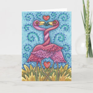 Festiva TARJETA DE VALENTINA DE FLAMINGO ROSA *Personaliza