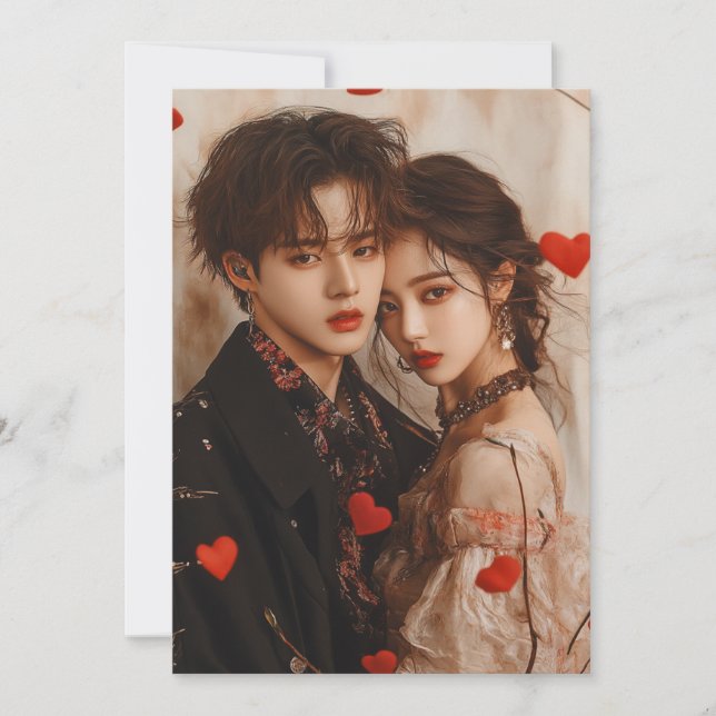 Festiva Tarjeta de Valentine de KPop (Anverso)