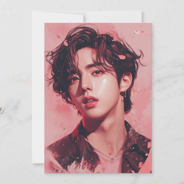 Festiva Tarjeta de Valentine de KPop (Anverso)