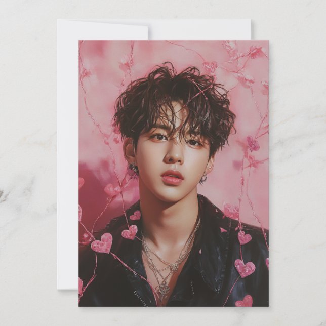 Festiva Tarjeta de Valentine de KPop (Anverso)