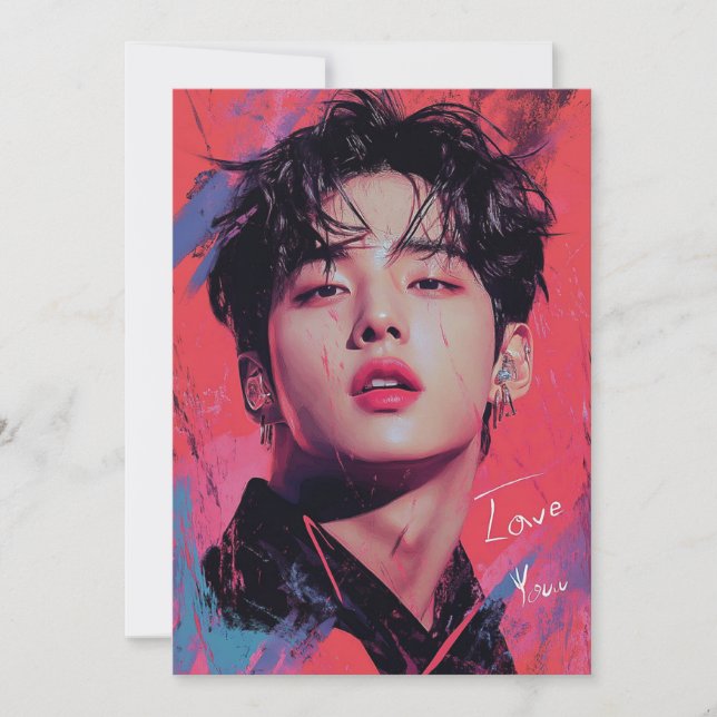 Festiva Tarjeta de Valentine de KPop (Anverso)