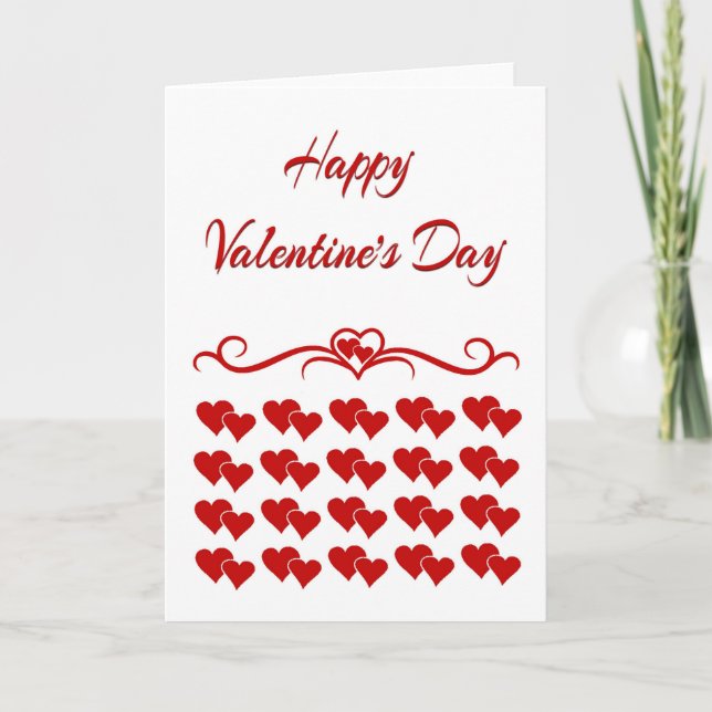 Festiva Tarjeta de Valentine Hearts (Anverso)
