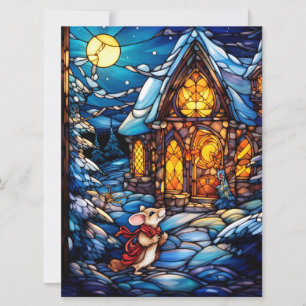 Festiva Tarjeta de vidrio manchado para navidades