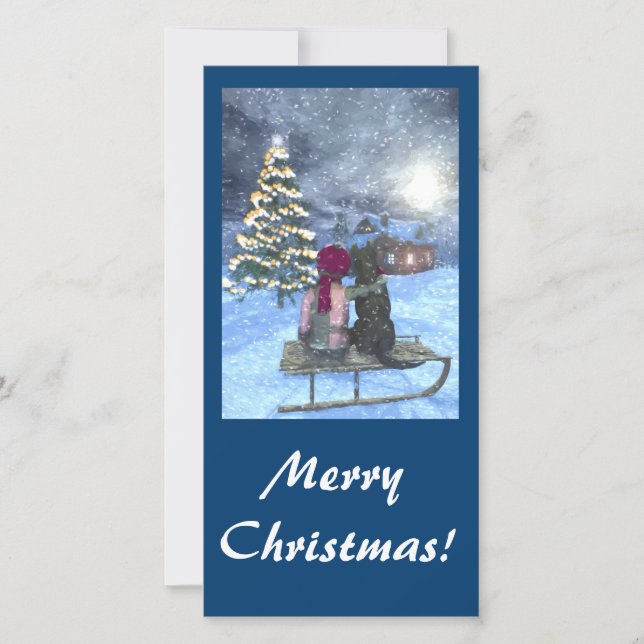 Festiva Tarjeta de vigilancia para Navidades de Santa (Anverso)