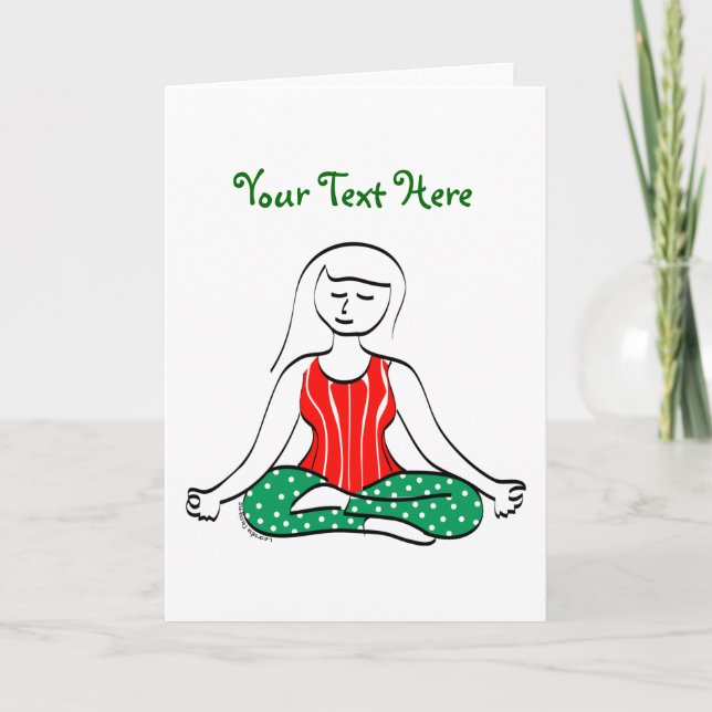 Festiva Tarjeta de yoga para navidades (Anverso)