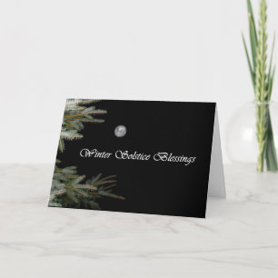 Festiva Tarjeta de Yule del árbol de la Luna Llena y de