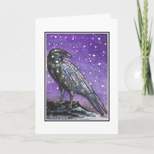 Festiva Tarjeta de Yule del cuervo