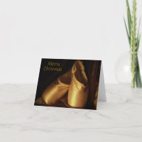 Tarjeta de zapatos para ballet navideño