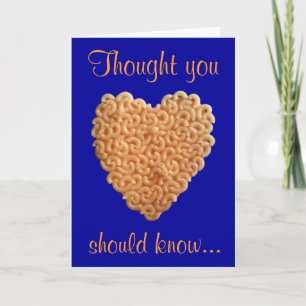 Festiva Tarjeta del amor de los macarrones y del queso