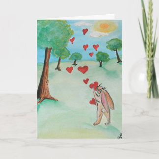 Festiva Tarjeta del amor del conejito del día de San