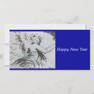 Festiva Tarjeta del ángulo de la Feliz Año Nuevo