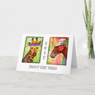 Festiva Tarjeta del Año Nuevo de los juerguistas