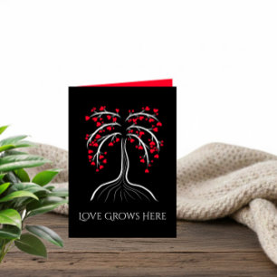 Festiva Tarjeta del árbol de amor del día de San Valentín 