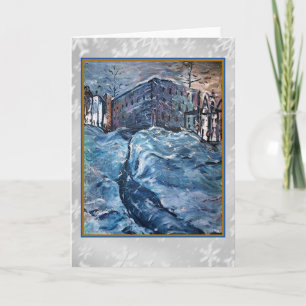 Festiva Tarjeta del arte de la tormenta de la nieve de la