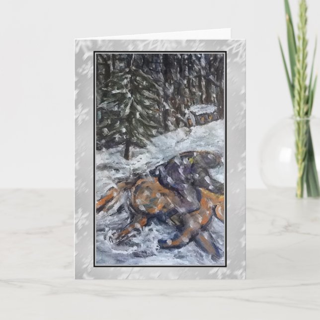 Festiva Tarjeta del arte del paseo del invierno (Anverso)