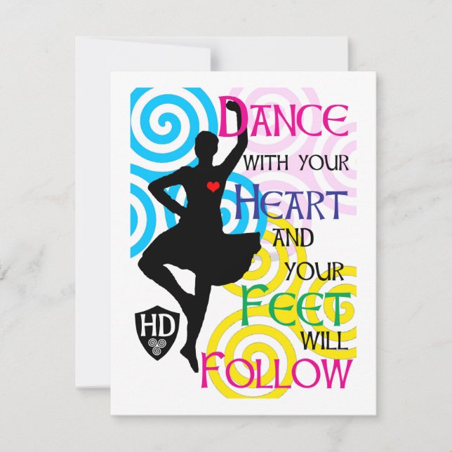 Festiva Tarjeta del bailarín de la montaña (Anverso)