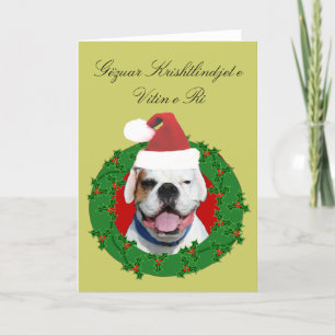 Festiva Tarjeta del boxeador de Gëzuar Krishtlindjet e