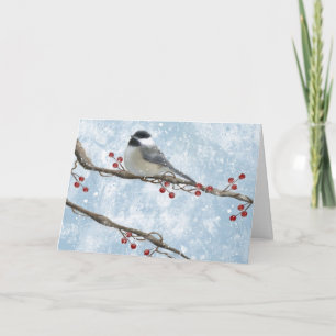 Festiva Tarjeta del Chickadee del invierno