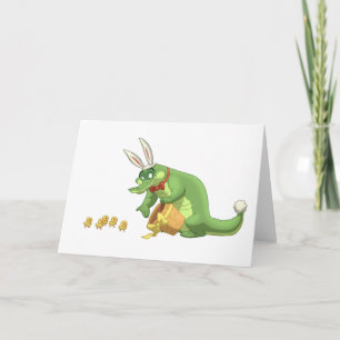 Festiva Tarjeta del cocodrilo de Pascua (espacio en blanco