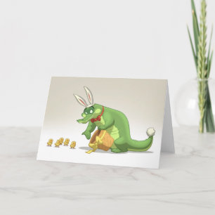 Festiva Tarjeta del cocodrilo de Pascua (espacio en blanco